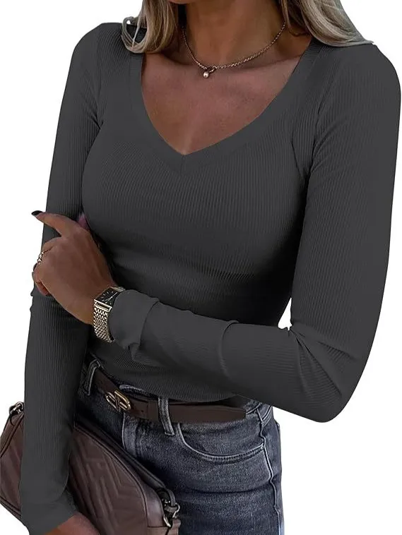 European And American Hot Thread Sunken Stripe Slim Fit Long Style Long Sleeve Dark Gray - Shop at LoveMi
