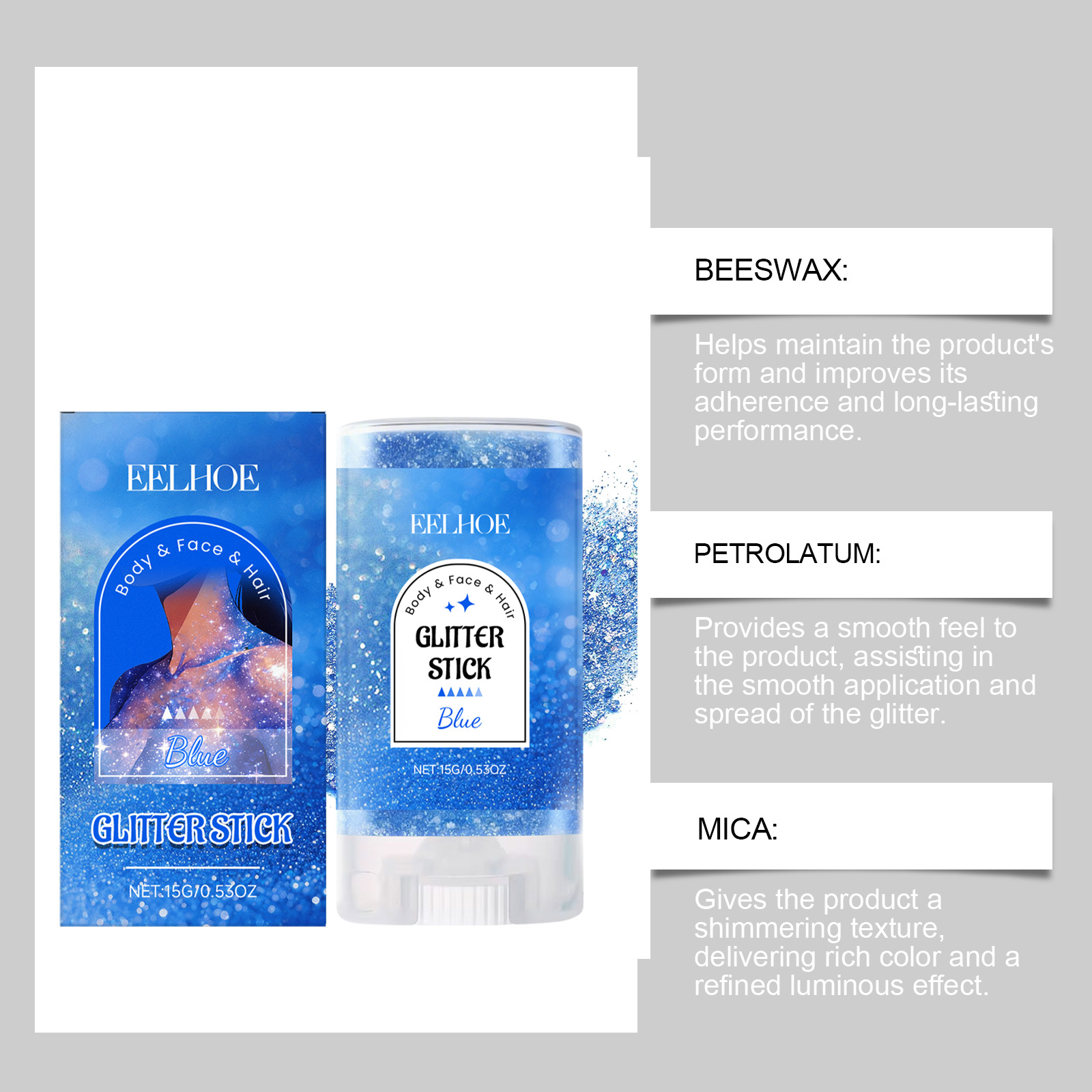 Blue Body Glitter Stick