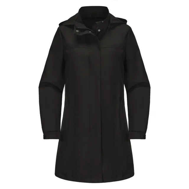 Removable Cap Waterproof Windbreaker Women's Solid Color Black - Shop at LoveMi