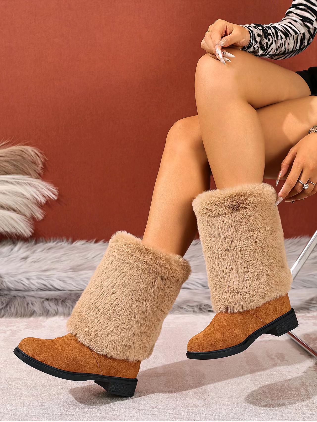 Women’s Chunky Heel Snow Boots