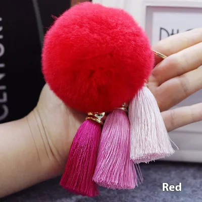 Creative Tassel Rex Rabbit Pompons Pendant Key Chain