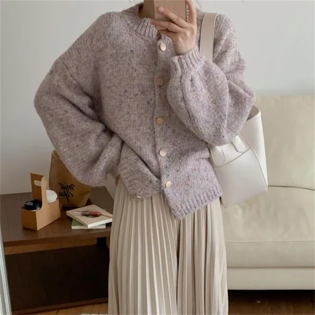 Women's Mixed Color Yarn Sweater Light Purple - Shop at LoveMi