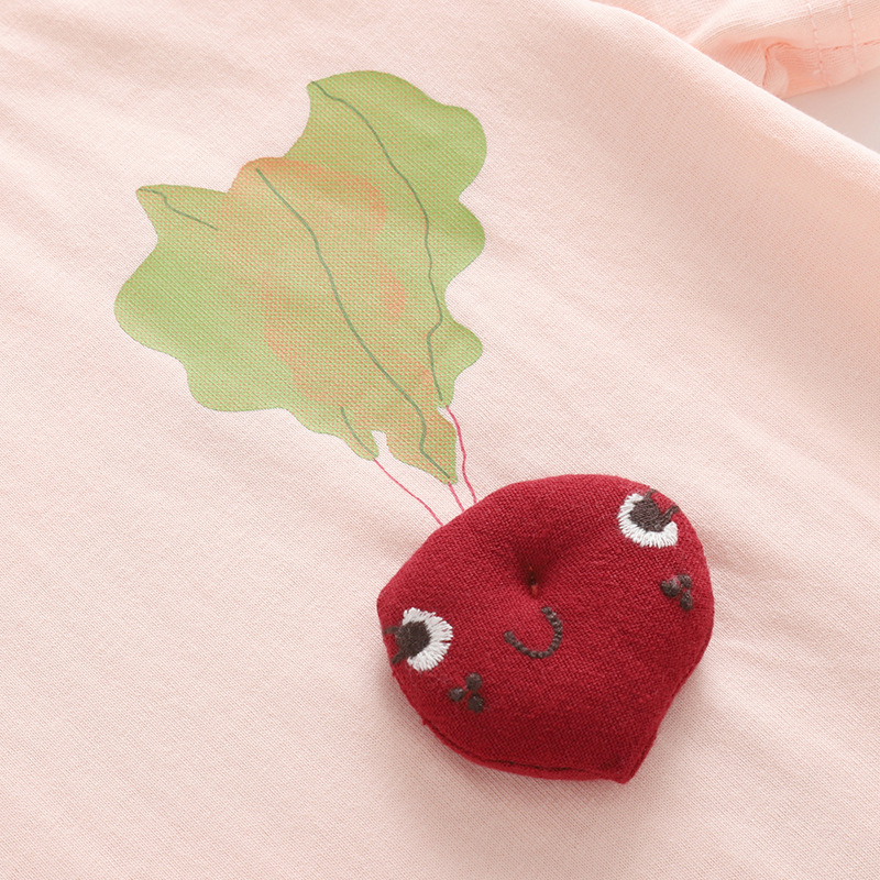 Girls' Set Crew Neck T-Shirt And Shorts Two-Piece Combo