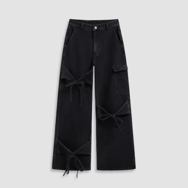 Women's Fashionable Wide Leg Pants Loose Trousers Black - Shop at LoveMi
