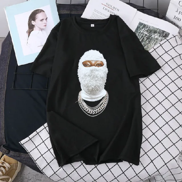 Black Short sleeved T shirt Women's Spring And Summer American Street Personality Loose Top Wear Black - Shop at LoveMi