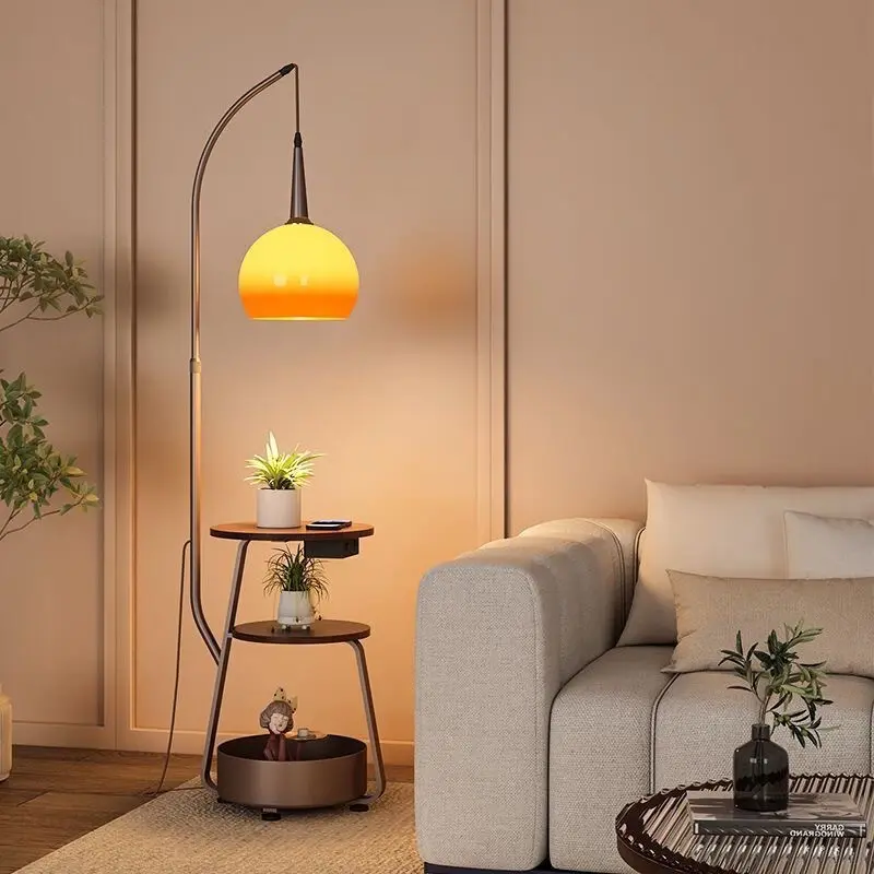Mid-Century Modern Floor Lamp And Bedside Table