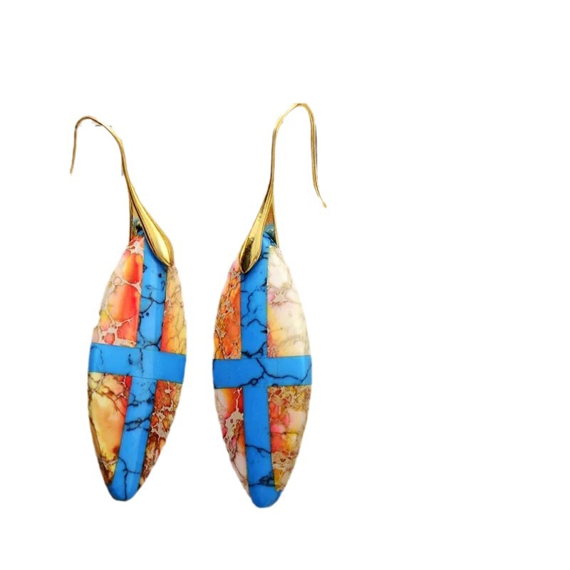 Retro Stylish Patchwork Leaf-Shaped Earrings For Women