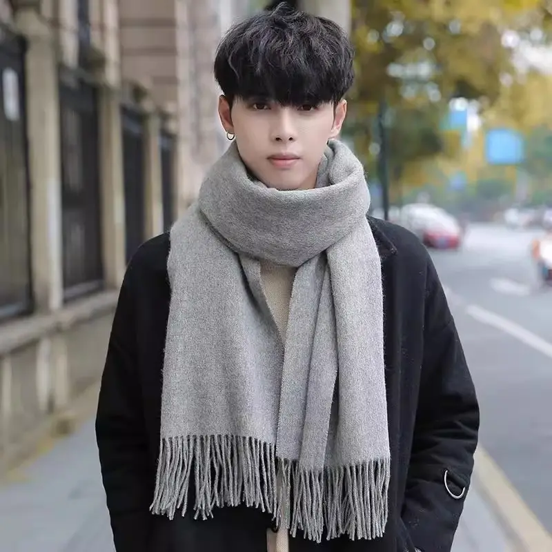 Mens Warm Versatile Solid-color Extra-thick Neck Gaiter