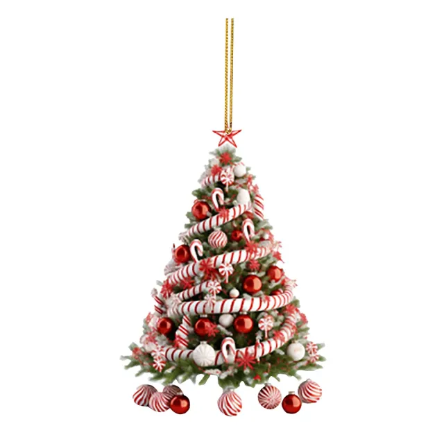 Christmas Tree Pendant Holiday Decoration Acrylic Flat Decorations 2Color - Shop at LoveMi