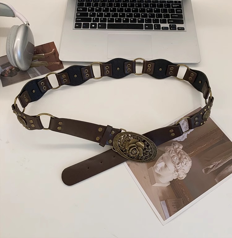 Vintage Style Boho Belt with Flower Design