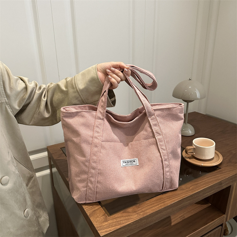Casual And Versatile Large-capacity Corduroy Tote Bag