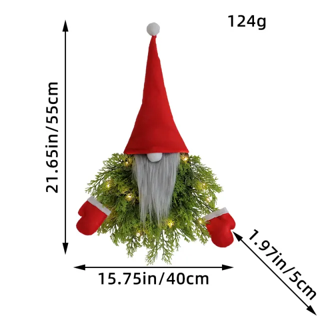 Luminous Faceless Old Man Christmas Garland Creative Door Hanging V3 37 Green Grass Hat - Shop at LoveMi