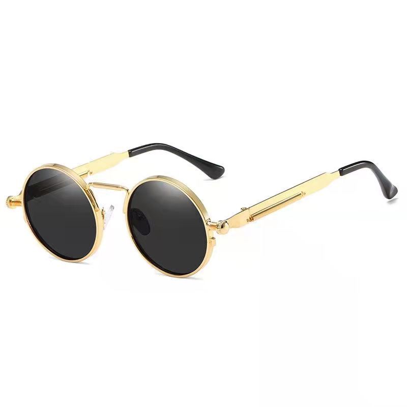 Title 2, Round Spring Mirror Leg Metal Sunglasses