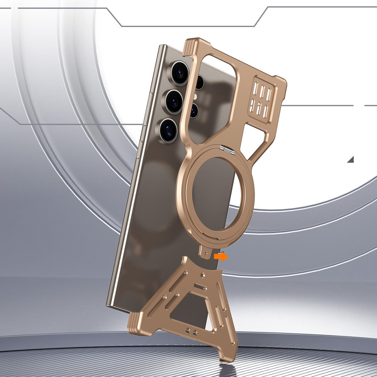Rotating-stand Heat-dissipating Metal Drop-proof Phone Case 4