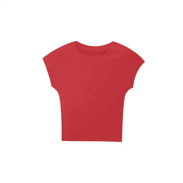 Slim Fit Micro Elastic European And American Summer Design Blouse Sleeveless Red - Shop at LoveMi