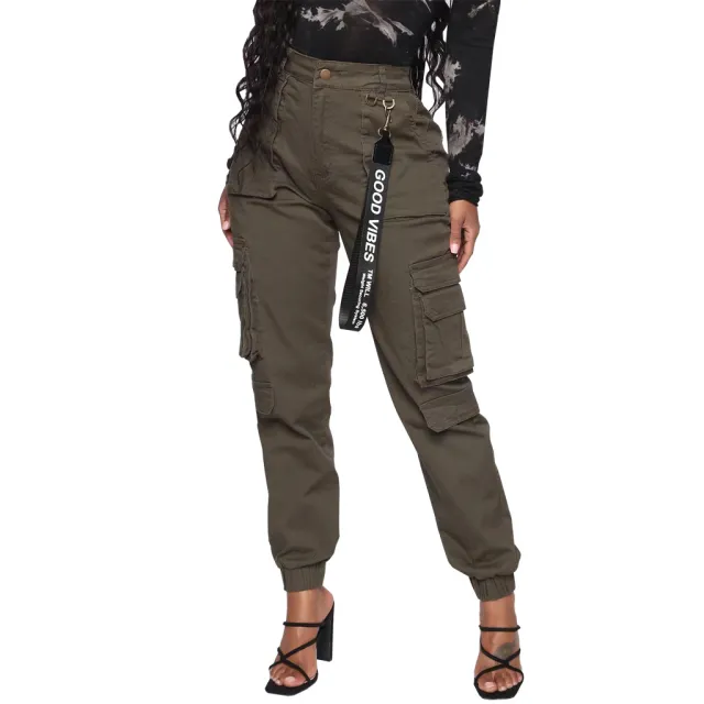 Slim Fit Camouflage Comfortable Leisure Tappered Stretch Overalls Army Green - Shop at LoveMi