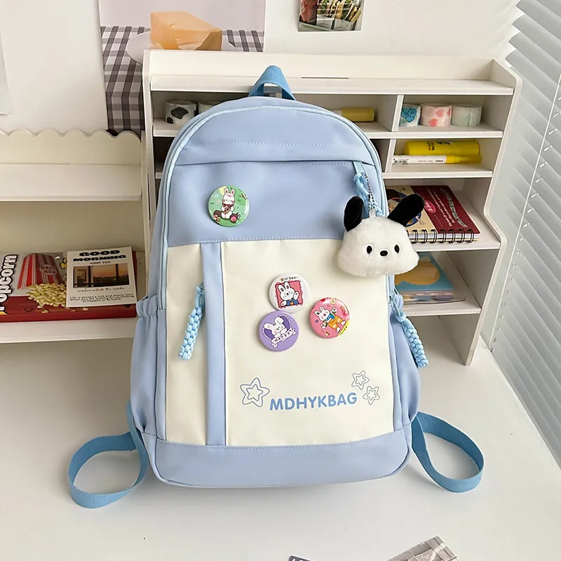 Junior And Middle School Students Large Capacity Computer Travel Backpack - Blue