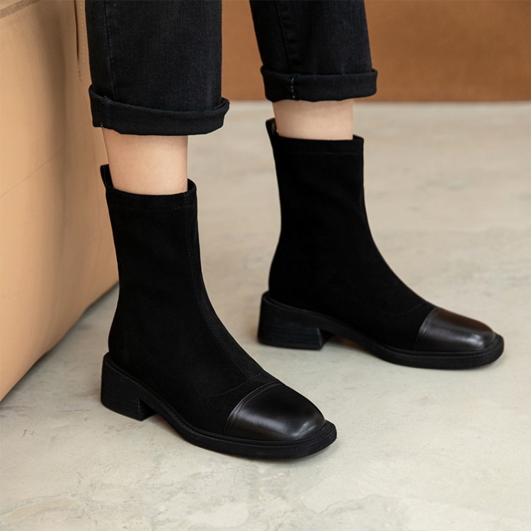 Title 10, Botas fashion de couro nubuck com cano médio, b...