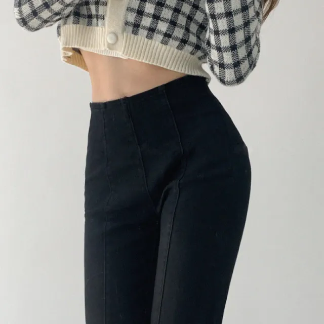 American Retro High Waist Hip Lift Jeans Women's High looking Slimming Draping Bootcut Trousers Loose Straight leg Wide leg Pants Fashion Black - Shop at LoveMi
