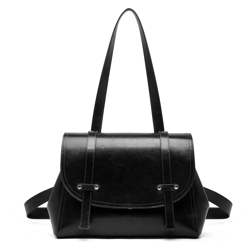 Sac à dos en cuir de vachette pour femme de grande capacité avec finition huile-cire – Image 8