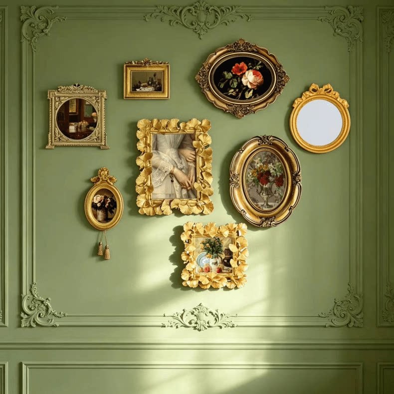 Retro European-style Relief Photo Frame Home Decor Wall Hanging