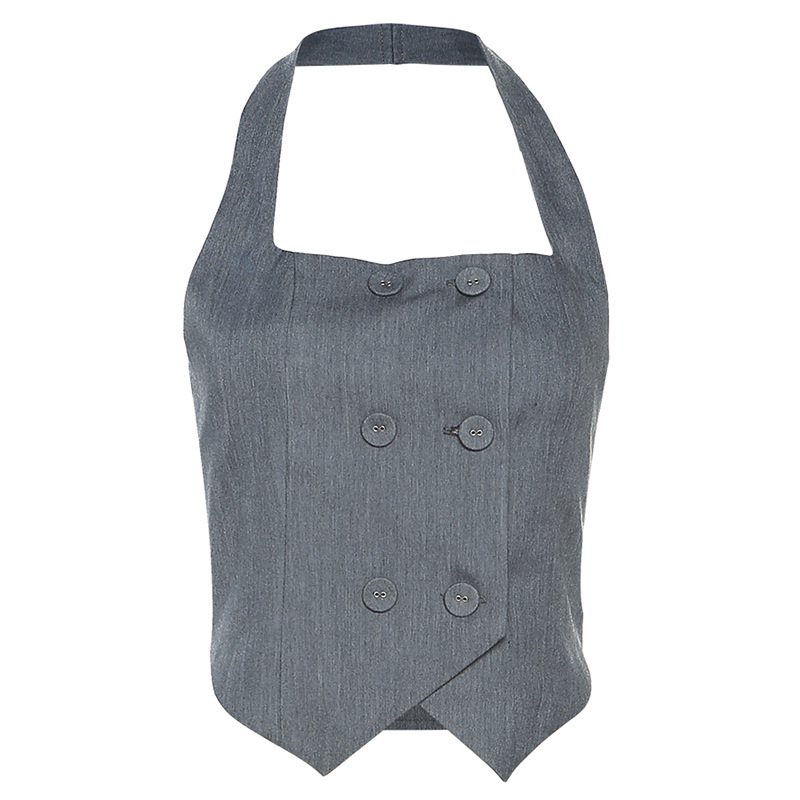 European And American Style Solid Color Slim Street Fashion Halter Sexy Backless Underwaist Women