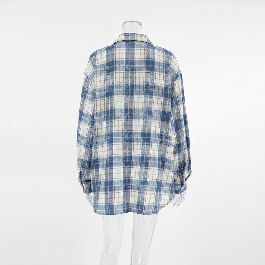 Title 9, Loose Classic Long-sleeved Plaid Polyester-cott...