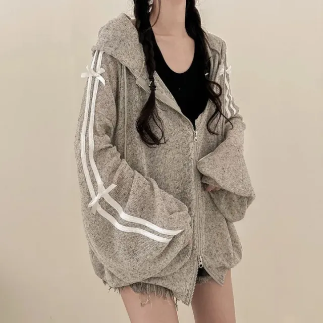 Loose Outer Shawl Air Conditioning Shirt Korean Style Linen Knitted Cardigan 309A Gray - Shop at LoveMi