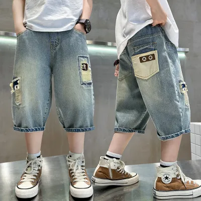 Boy Summer Clothing Shorts Thin Denim