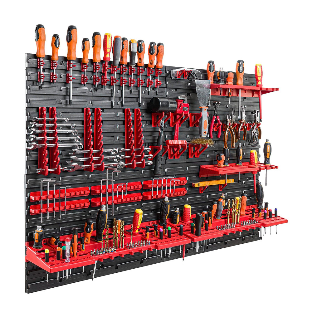 68-piece Tool Shed Plastic Hanging Panel PP Material Pegboard For Tool Storage