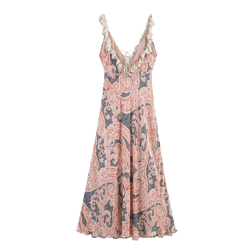 New Summer Ruffles Printing Slip Dress Picture Color - Shop at LoveMi