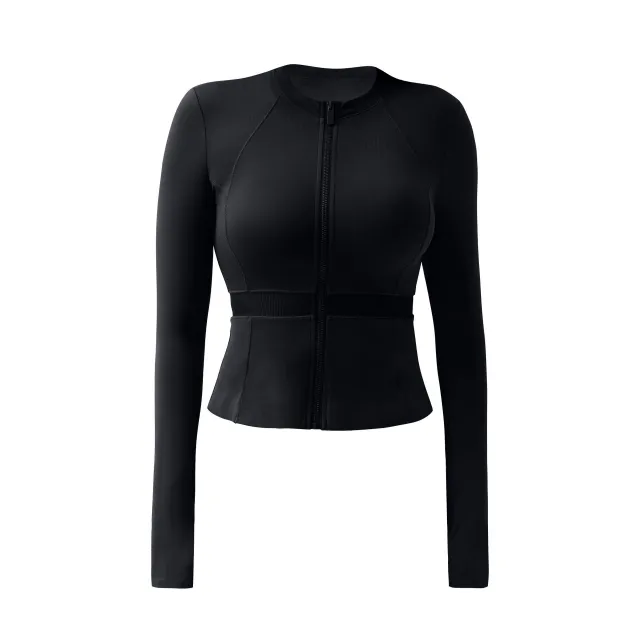 Women's Sports Top Yoga Clothes Coat Black - Shop at LoveMi