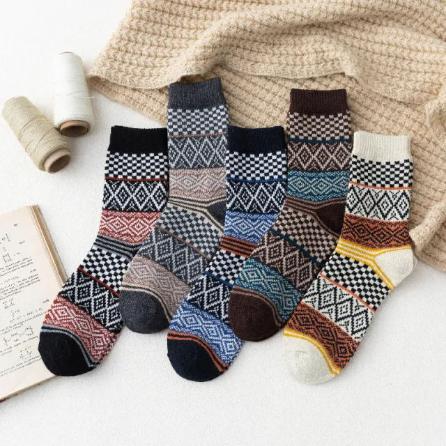 Thread Spring Thick Warm Socks 5 Pairs Mixed Hair - Shop at LoveMi