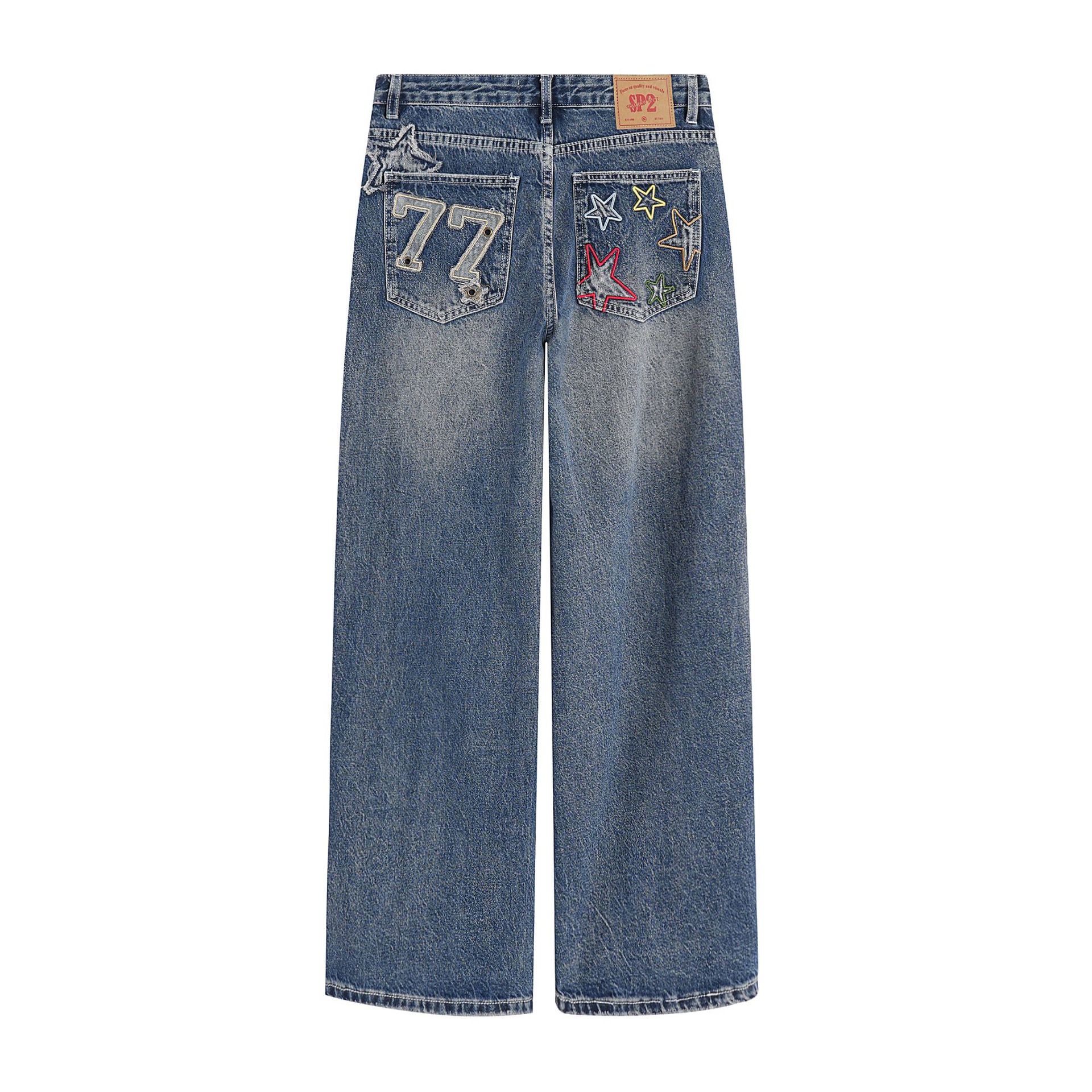 Embroidered High-waisted Retro Loose Pants 9aec574f A802 44bb 9639 A889da3ee9d0