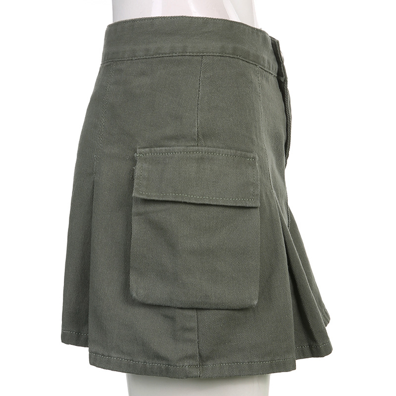 Title 18, Punk Fashion Low Rise Pleated Workwear Skirt fo...