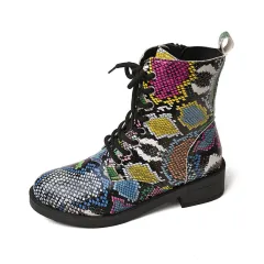 Autumn And Winter New Martin Boots Women's Printing Lace-up Platform - Snake Pattern-37 - View 1