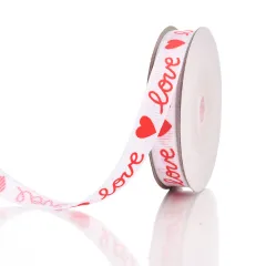 Packing Ribbon Love Pattern Flowers Ribbon Wedding Celebration Decoration Ribbon - Love1Cm - View 1