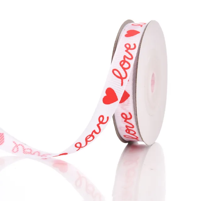 Packing Ribbon Love Pattern Flowers Ribbon Wedding Celebration Decoration Ribbon Love1Cm - Shop at LoveMi