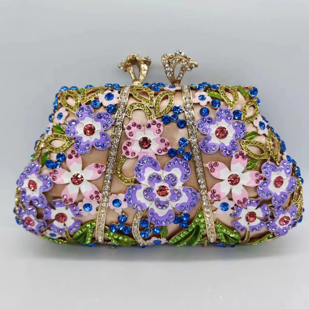 Dripping Oil Diamond Evening Bag Enamel Color