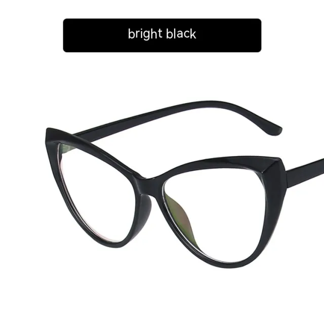Retro Cat Eye Anti blue Light Glasses Frame For Bare Face Black - Shop at LoveMi