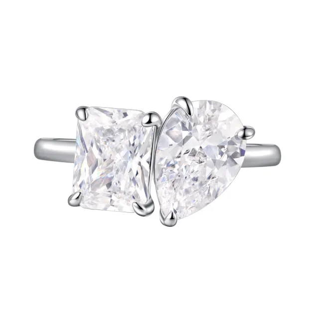 925 Sterling Silver 25 Karat Advanced Sense Simple Ring White Gold Color - Shop at LoveMi