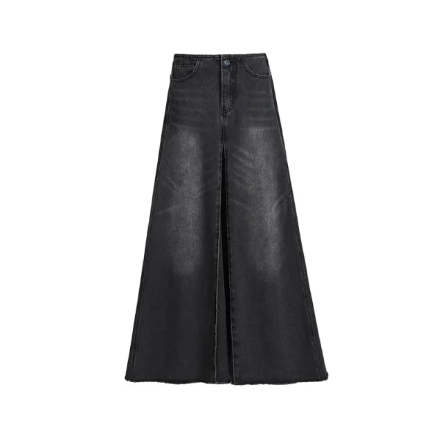 Women's American style Black High Waist Skirt Minimalist Black - Shop at LoveMi