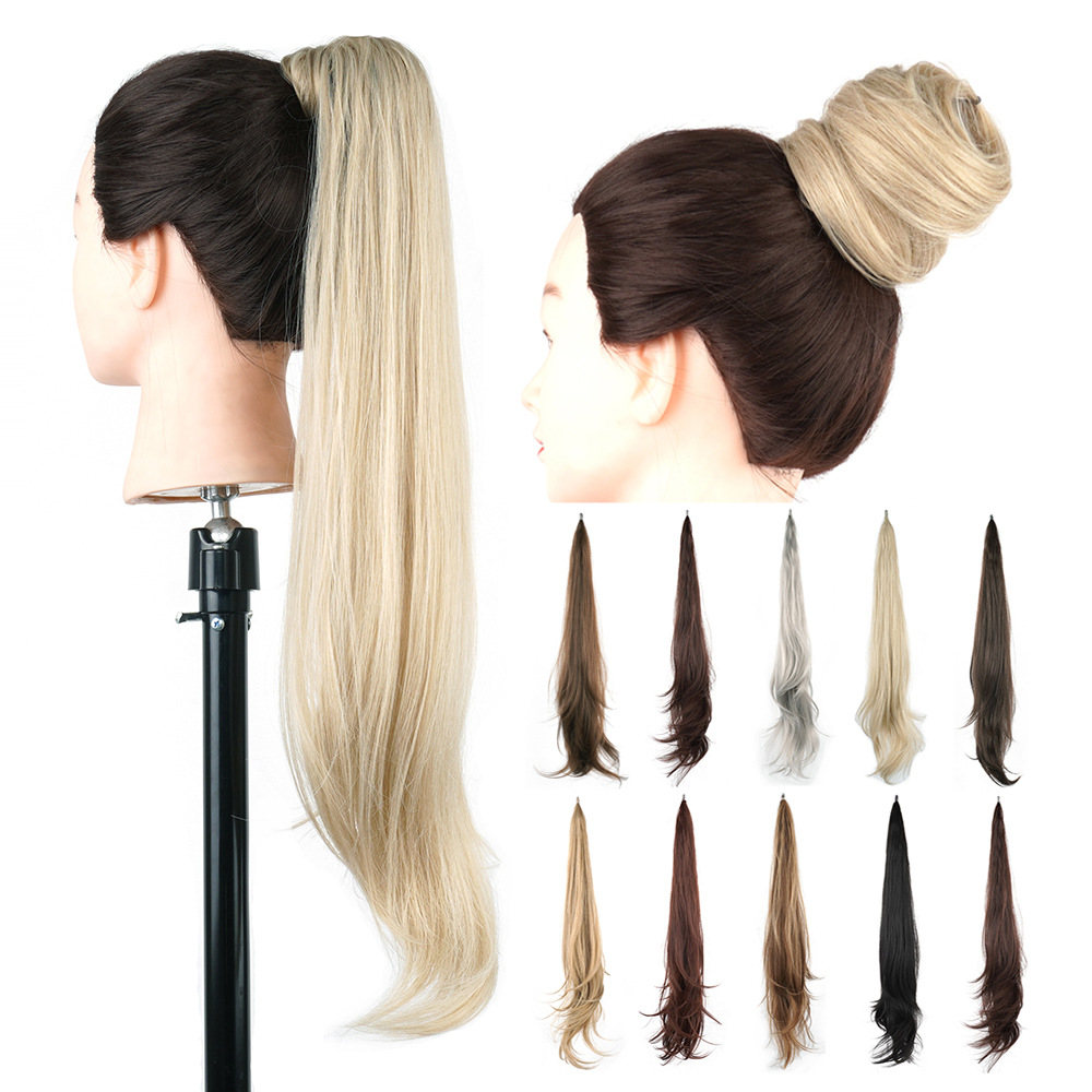 Flexible Synthetic Long Ponytail Wrapped Around Polish Curly Ponytail For Women