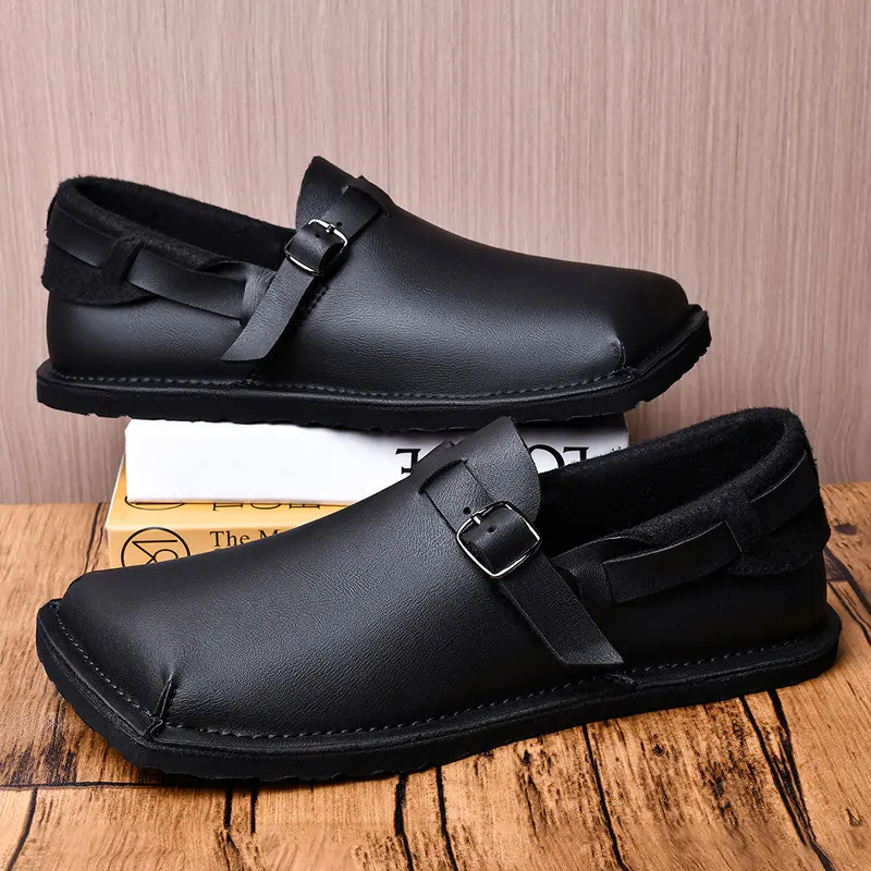 Large-size Soft-soled Soft-leather Fashionable Mens Leather Shoes
