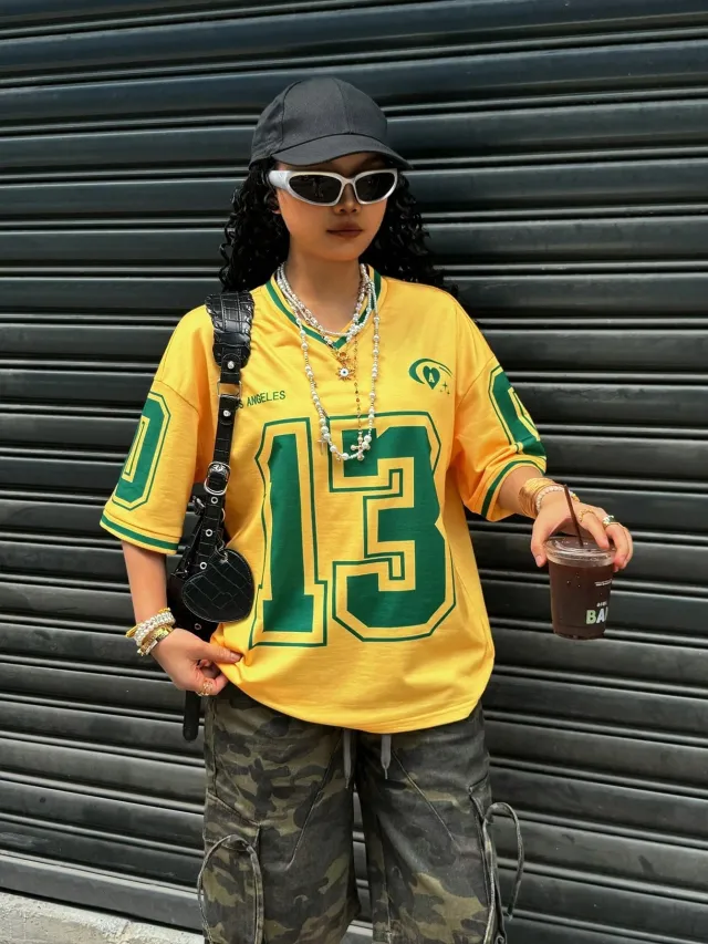 Summer Short sleeved Women's T shirt V neck Letter Printing Wb14Jl250731Y022 - Shop at LoveMi