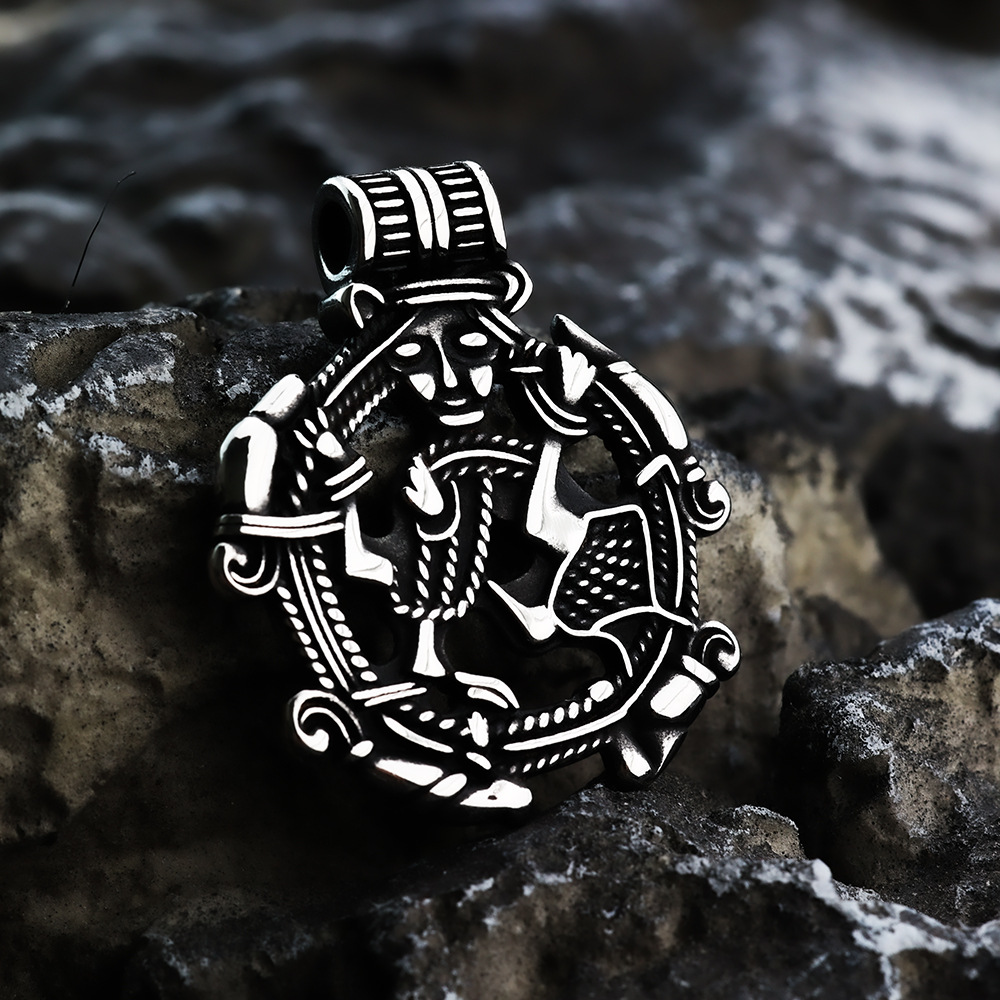Stainless Steel Pendant Double-sided Hollow Men's Necklace