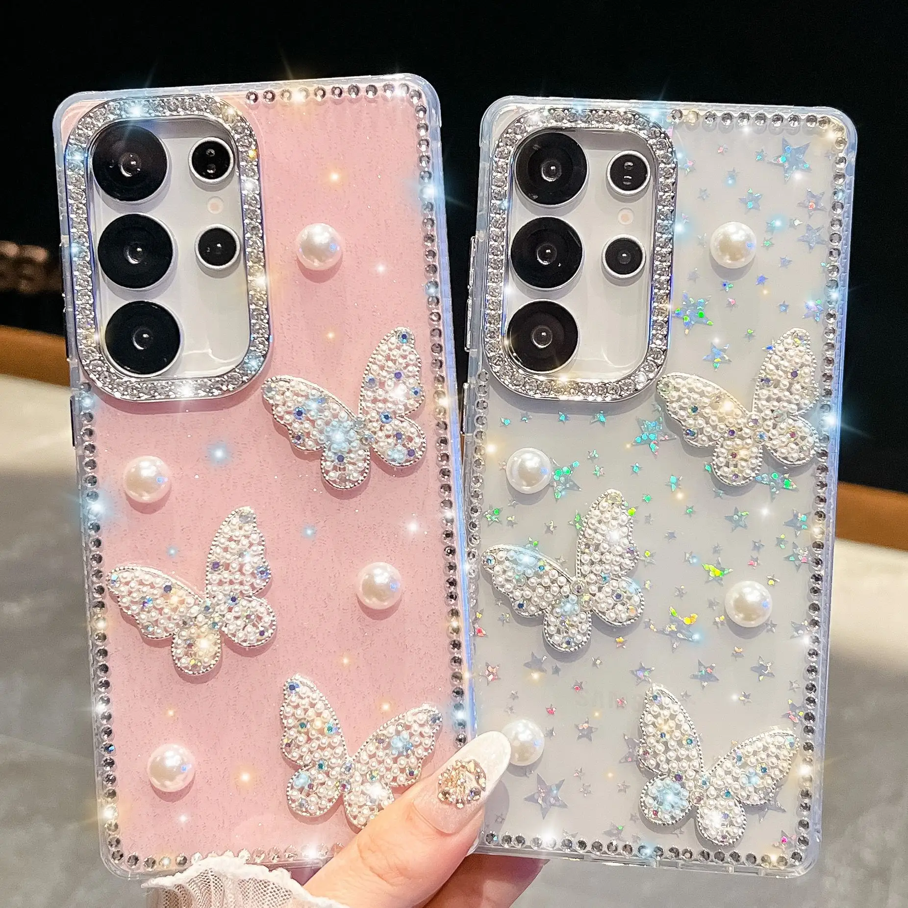Glitter Powder Pearl Butterfly Style Phone Case