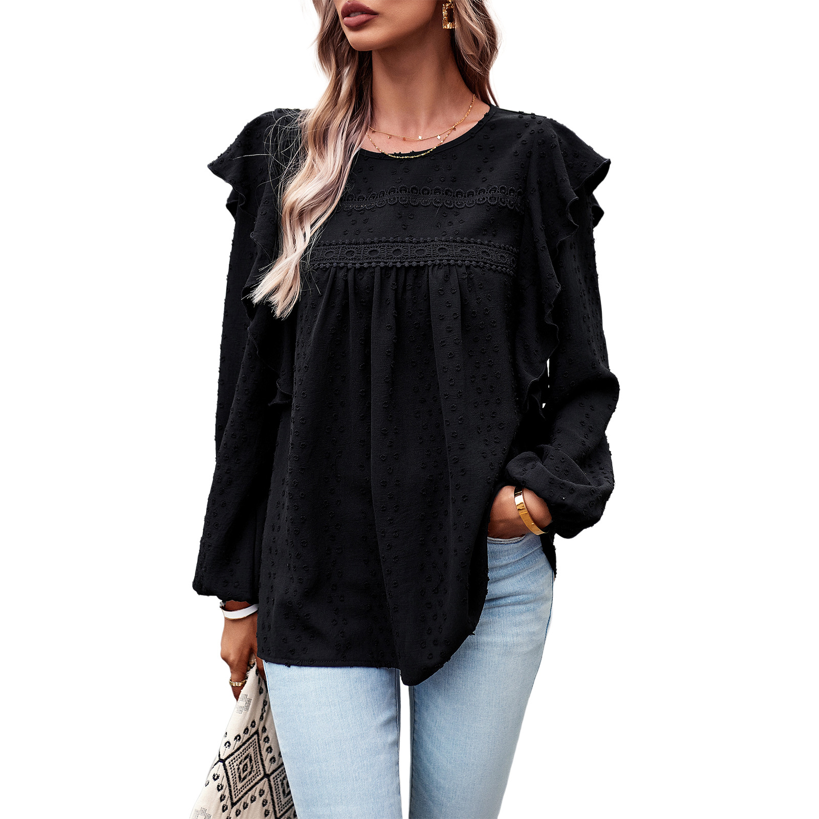 Shirt Women's Autumn And Winter Temperament Leisure Long-sleeved Top