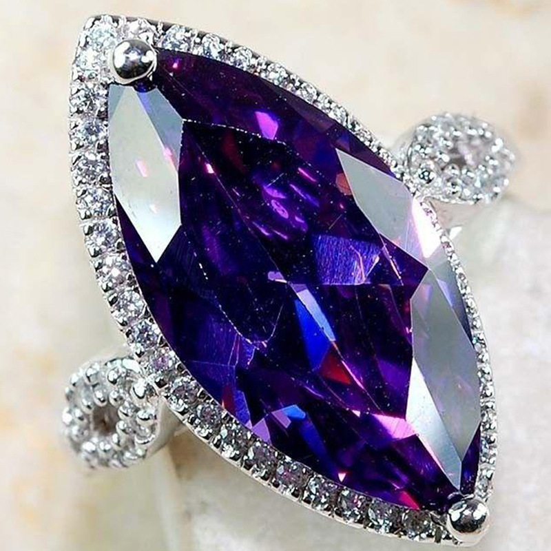 Copper Inlaid Zircon Ring European And American