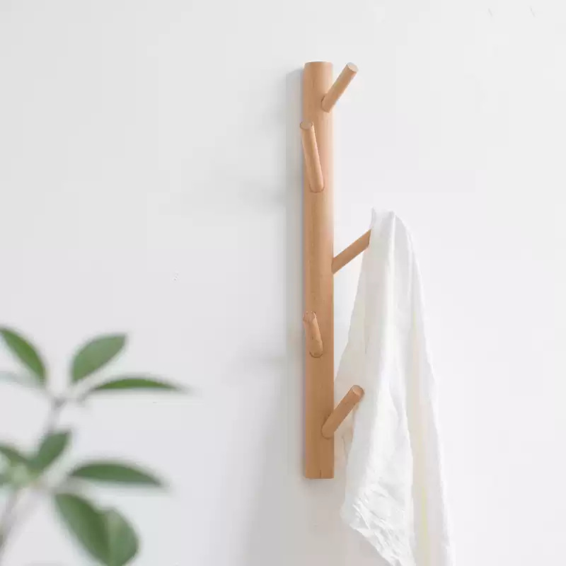 Modern Minimalist Wood Hookno Drilling Required